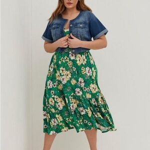 torrid Mint Green Floral Super Soft Knit dress size 4